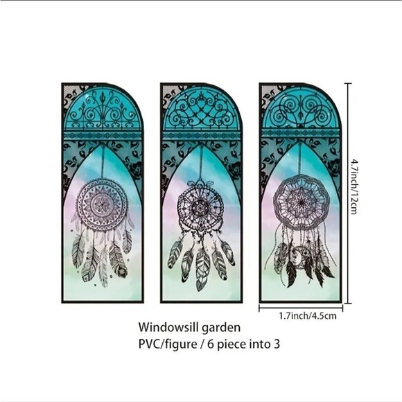 6 PVC turquoise dreamcatcher boho bookmarks - Picture 1 of 2